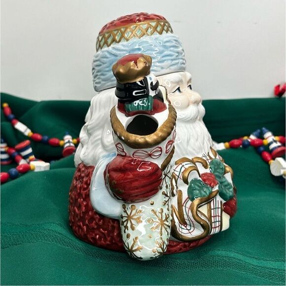 Vintage Avon Tea Pot Red Ceramic Handpainted St. Nicholas Santa Claus Bone China - Picture 5 of 12
